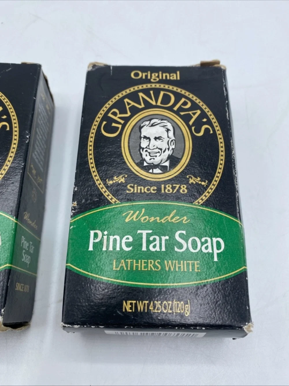Original Grandpa's Soap Pine Tar 4.25 oz Pack of 2  Bars Lathers White